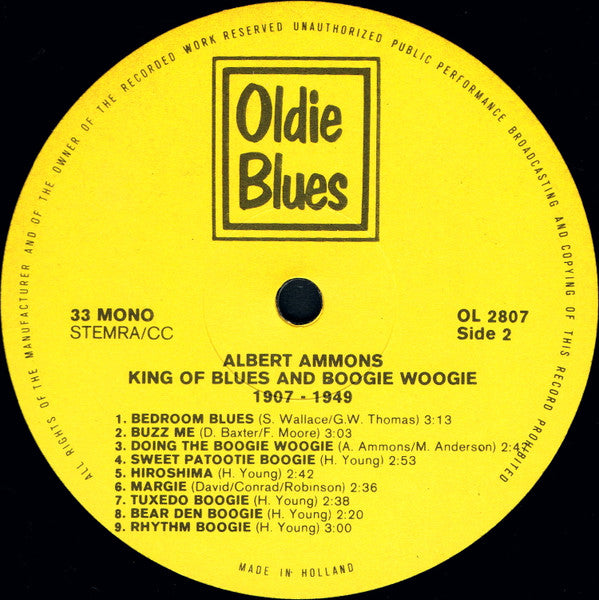 Albert Ammons : King Of Blues And Boogie Woogie (LP, Comp, Mono)