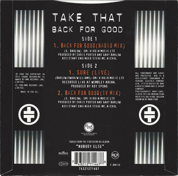 Take That : Back For Good (7", Single)