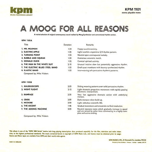 Mike Vickers : A Moog For All Reasons (LP)