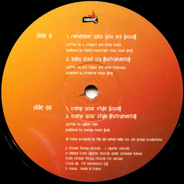 Breakestra : Remember Who You Are · Cramp Your Style · Baby Don't Cry (12")