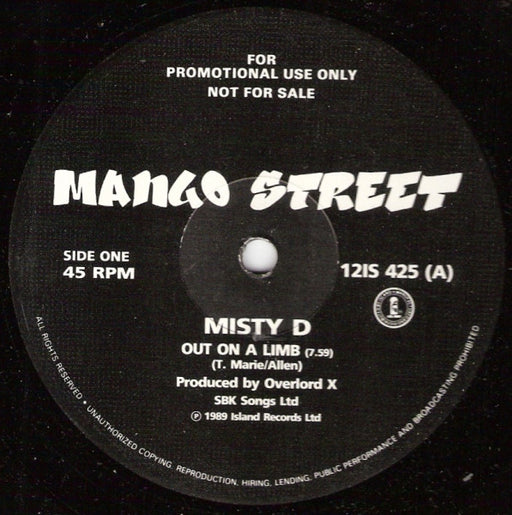 Misty D : Out On A Limb (12", Promo)