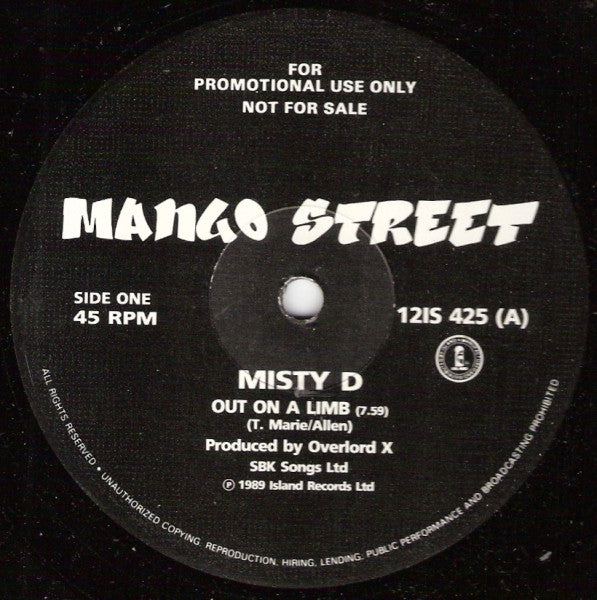 Misty D : Out On A Limb (12", Promo)