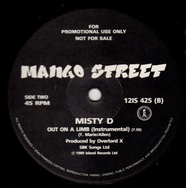 Misty D : Out On A Limb (12", Promo)