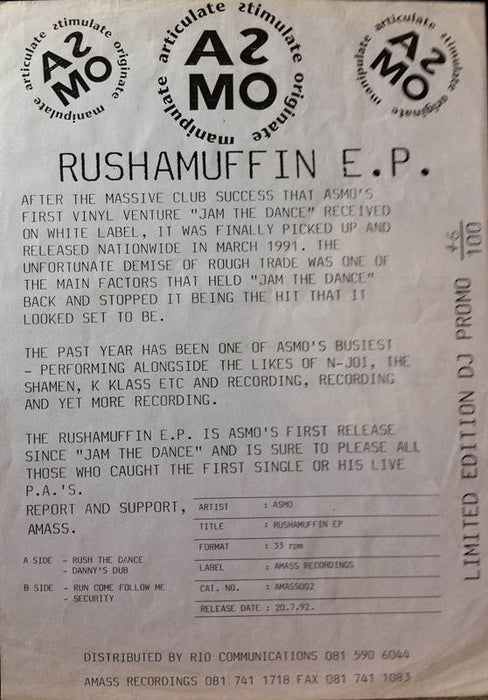 Asmo : Rushamuffin EP (12", EP)