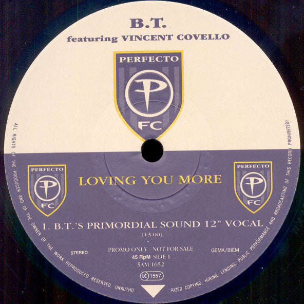 B.T.* Featuring Vincent Covello : Loving You More (2x12", Single, Promo)