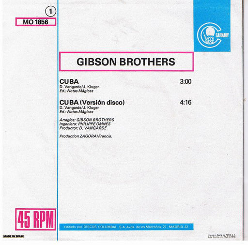 Gibson Brothers : Cuba (7", Single)