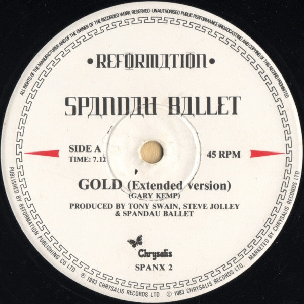 Spandau Ballet : Gold (12", Single)
