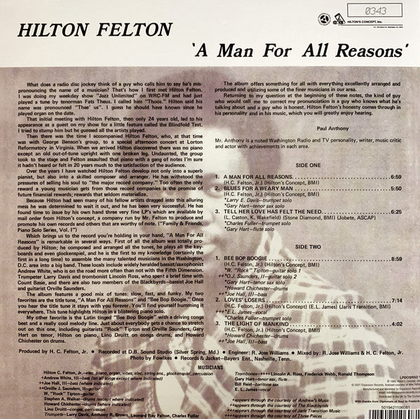 Hilton Felton : A Man For All Reasons (LP, Album, RSD, Ltd, Num, RE)