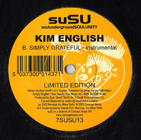 Kim English : Simply Grateful (7", Single, Ltd)