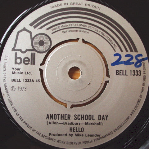 Hello : Another School Day (7", Single)
