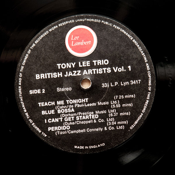 The Tony Lee Trio : British Jazz Artists Vol.1 (LP, Album)