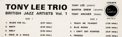 The Tony Lee Trio : British Jazz Artists Vol.1 (LP, Album)
