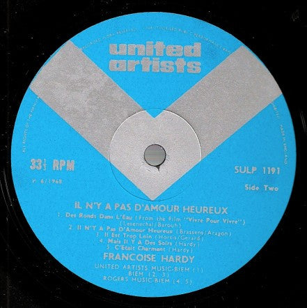 Françoise Hardy : Il N'Y A Pas D'Amour Heureux (LP, Album)