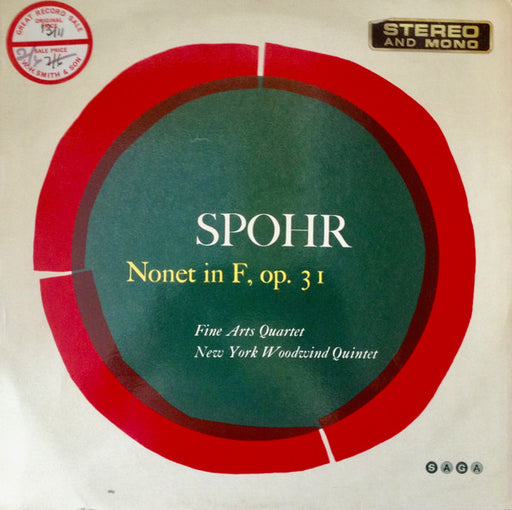 Spohr* - Fine Arts Quartet*, New York Woodwind Quintet : Nonet In F, Op. 31 (LP, Album, RE)