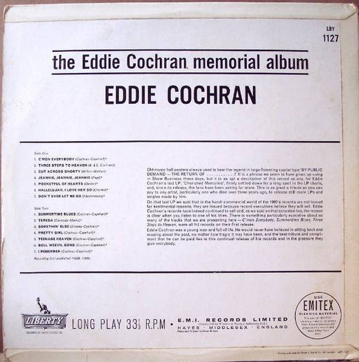 Eddie Cochran : The Eddie Cochran Memorial Album (LP, Mono, RE)