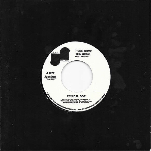 Ernie K-Doe : Here Come The Girls (7", RE)