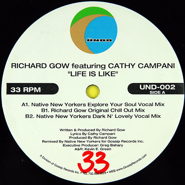 Richard Gow : Life Is Like (12")