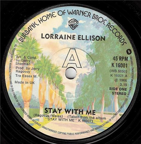 Lorraine Ellison : Stay With Me (7", Single, RE, Sol)