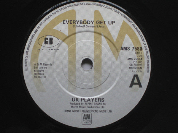 UK Players : Everybody Get Up (7", Single)