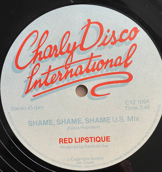 Red Lipstique : Shame, Shame, Shame (12", Gre)