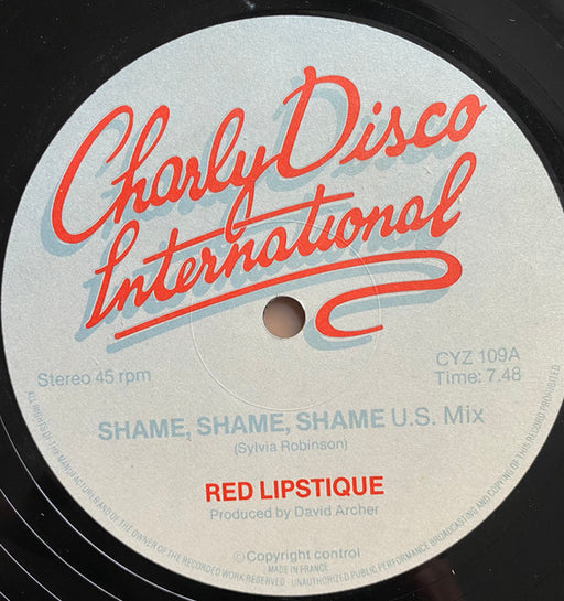Red Lipstique : Shame, Shame, Shame (12", Gre)
