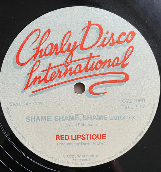 Red Lipstique : Shame, Shame, Shame (12", Gre)