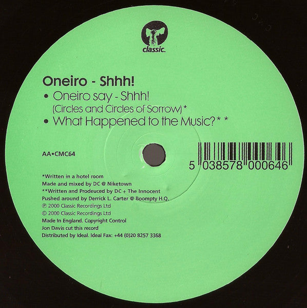 Oneiro : Shhh! (12")