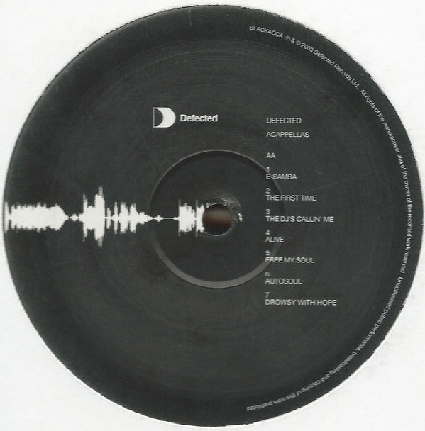 Various : Defected Acappellas Black (12")