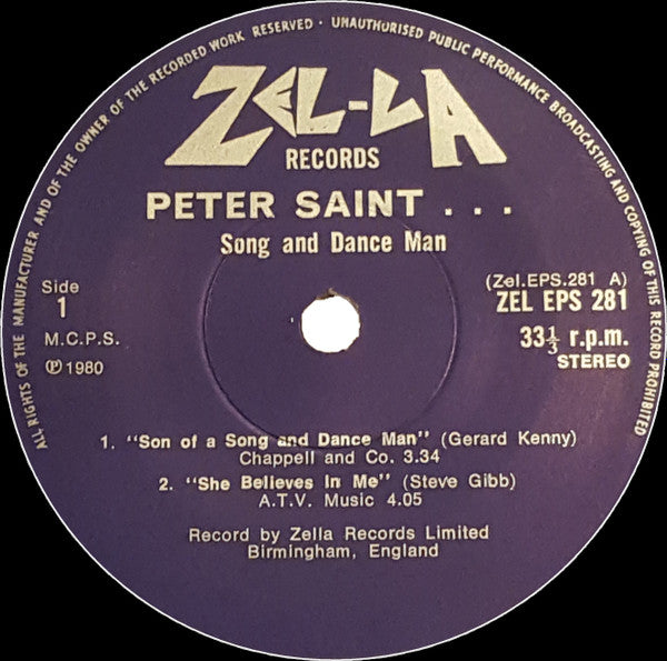 Peter Saint : Song And Dance Man (7", EP)