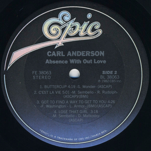 Carl Anderson : Absence With Out Love (LP, Album)