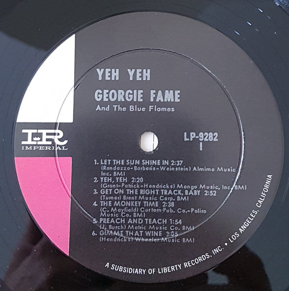 Georgie Fame & The Blue Flames : Yeh Yeh (LP, Album, Mono)