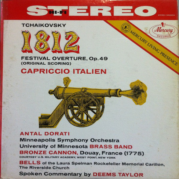 Tchaikovsky*, Antal Dorati, Minneapolis Symphony Orchestra, University Of Minnesota Brass Band, Deems Taylor : 1812 Festival Overture, Op. 49 / Capriccio Italien (LP, Album)