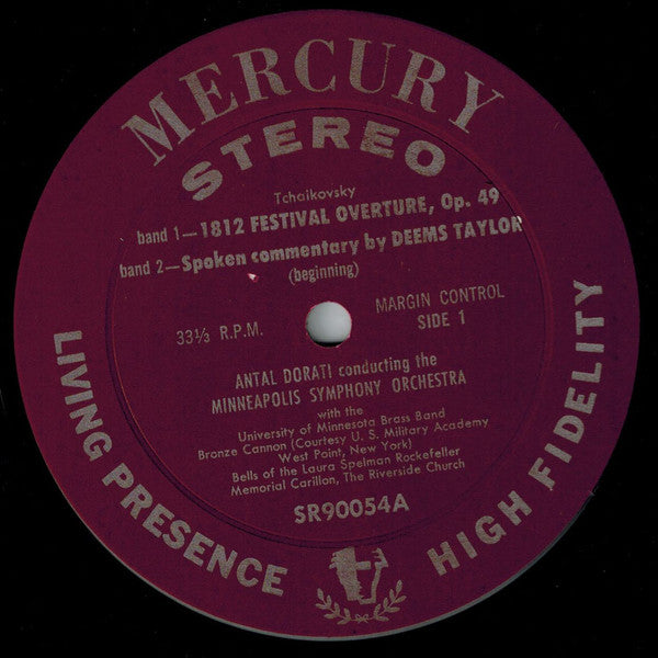Tchaikovsky*, Antal Dorati, Minneapolis Symphony Orchestra, University Of Minnesota Brass Band, Deems Taylor : 1812 Festival Overture, Op. 49 / Capriccio Italien (LP, Album)