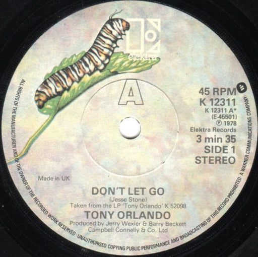 Tony Orlando : Don't Let Go (7")