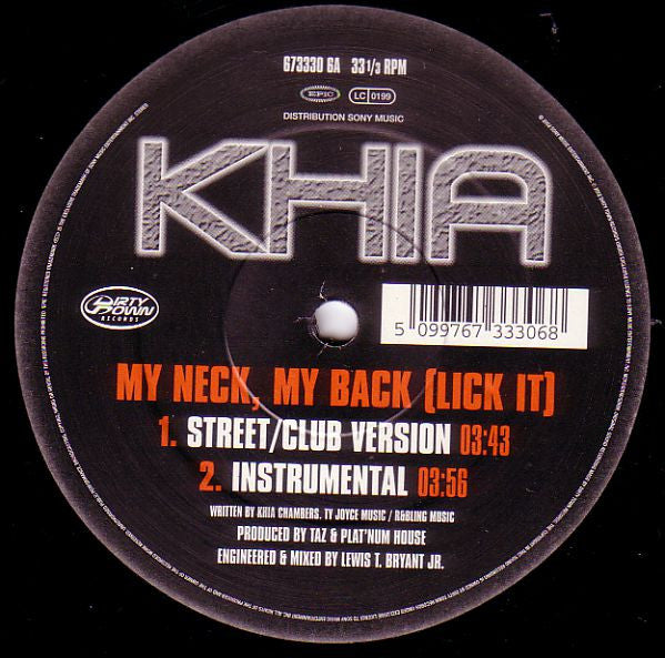 Khia : My Neck, My Back (Lick It) (12")