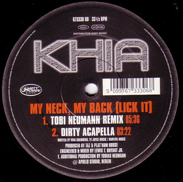 Khia : My Neck, My Back (Lick It) (12")