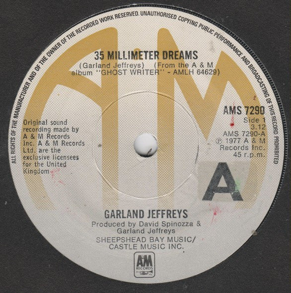 Garland Jeffreys : 35 Millimeter Dreams (7", Single)