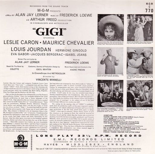 Alan Jay Lerner - Frederick Loewe* : Gigi (LP, Album, Mono, RE)