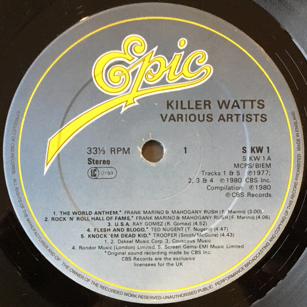 Various : Killer Watts (2xLP, Album, Comp)