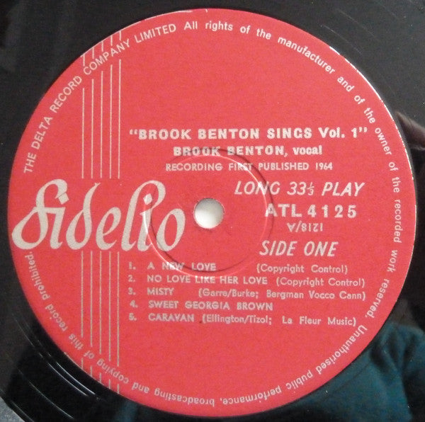 Brook Benton : Brook Benton Sings - Volume One (LP, Mono)