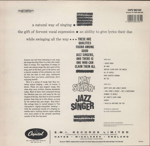 Kay Starr : Kay Starr: Jazz Singer (LP, Album, Mono, RE)