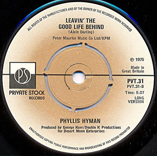 Phyllis Hyman : Leavin' The Good Life Behind (7", Single, Promo)