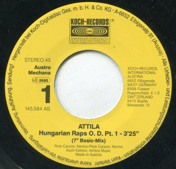 Attila (11) : Hungarian Raps O.D. (7", Single)