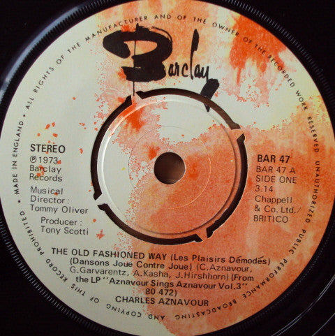 Charles Aznavour : The Old Fashioned Way / She (7", Single)