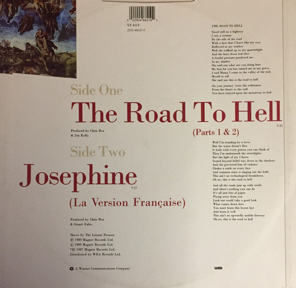 Chris Rea : The Road To Hell / Josephine (12", Single, Dam)