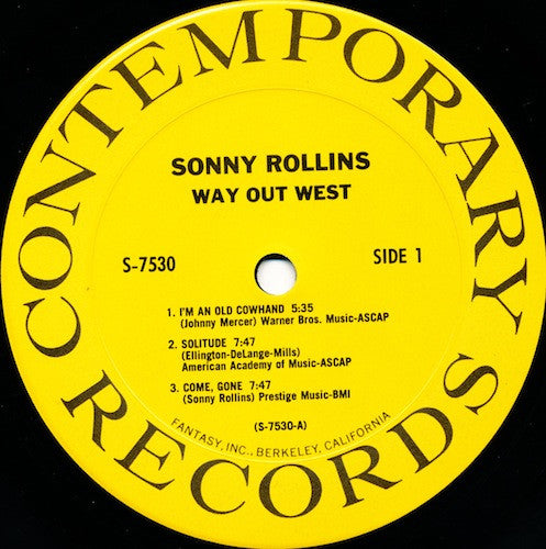 Sonny Rollins : Way Out West (LP, Album, RE)