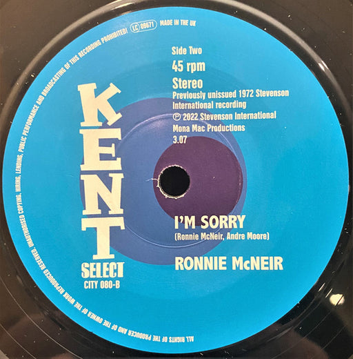 Ronnie McNeir : Say You (7")