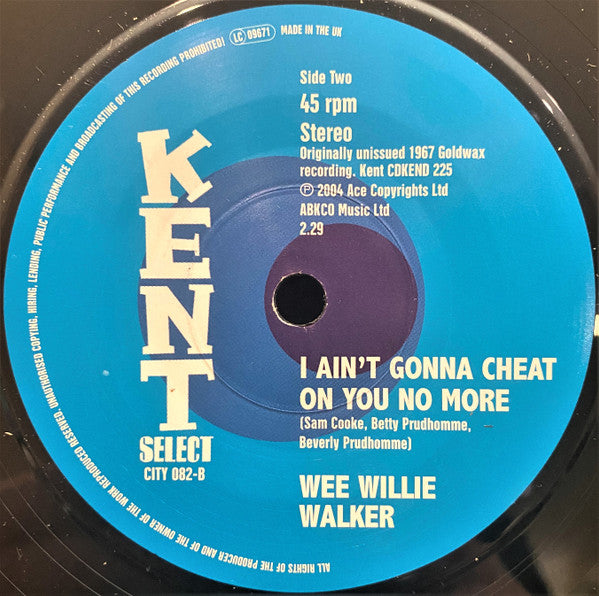 Willie Walker : I Don't Want To Take A Chance (7", Mono)