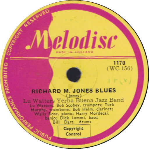 Lu Watters Yerba Buena Jazz Band* : South / Richard M. Jones Blues (Shellac, 10")