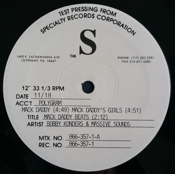 Bobby Konders & Massive Sounds : Mack Daddy (12", TP)